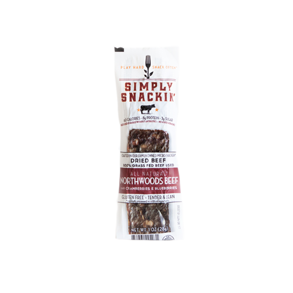 Simply Snackin' - Jerky - Northwoods Beef w/berries - (Pkg of 10)